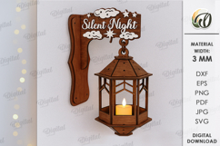 Christmas Lantern Wall Decor Laser Cut. Christmas SVG Product Image 1