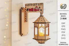 Christmas Lantern Wall Decor Laser Cut. Christmas SVG Product Image 1