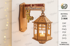 Christmas Lantern Wall Decor Laser Cut. Christmas SVG Product Image 1