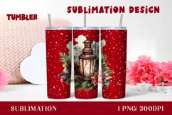 Watercolor Christmas lantern Tumbler Product Image 1