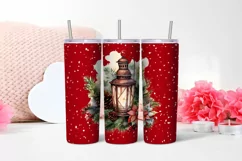 Watercolor Christmas lantern Tumbler Product Image 2