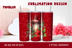 Watercolor Christmas lantern Tumbler Product Image 1