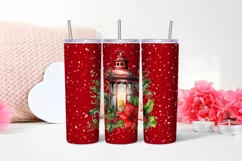 Watercolor Christmas lantern Tumbler Product Image 2