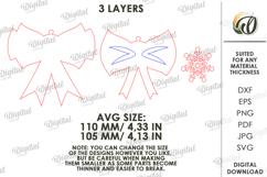 Christmas Layered Bow Laser Cut. Christmas Decor SVG Product Image 2
