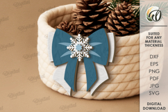 Christmas Layered Bow Laser Cut. Christmas Decor SVG Product Image 1