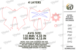 Christmas Layered Bow Laser Cut. Christmas Decor SVG Product Image 2