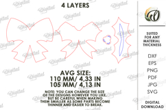 Christmas Layered Bow Laser Cut. Christmas Decor SVG Product Image 2