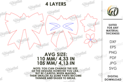Christmas Layered Bow Laser Cut. Christmas Decor SVG Product Image 2