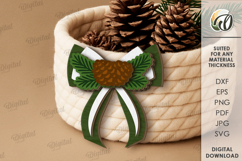 Christmas Layered Bow Laser Cut. Christmas Decor SVG Product Image 1