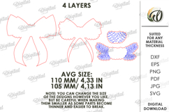 Christmas Layered Bow Laser Cut. Christmas Decor SVG Product Image 2