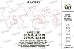 Christmas Layered Bow Laser Cut. Christmas Decor SVG Product Image 2