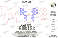 Christmas Layered Bow Laser Cut. Christmas Decor SVG Product Image 2