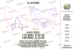 Christmas Layered Bow Laser Cut. Christmas Decor SVG Product Image 2