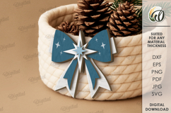 Christmas Layered Bow Laser Cut. Christmas Decor SVG Product Image 1