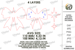 Christmas Layered Bow Laser Cut. Christmas Decor SVG Product Image 2