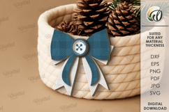 Christmas Layered Bow Laser Cut. Christmas Decor SVG Product Image 1
