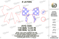 Christmas Layered Bow Laser Cut. Christmas Decor SVG Product Image 2