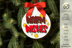 Christmas Layered Ornament Laser Cut . Christmas Decor SVG Product Image 1