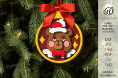 Christmas Layered Ornament Laser Cut . Christmas Decor SVG Product Image 1