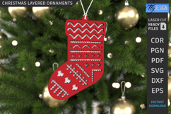 Christmas Ornament Laser Cut|3D Xmas Tree Toy|Layered Design Product Image 1