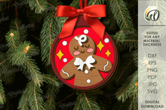 Christmas Layered Ornament Laser Cut . Christmas Decor SVG Product Image 1