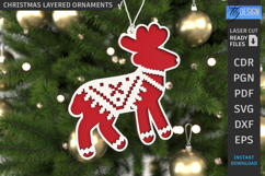 Christmas Ornaments Laser Cut Bundle|Xmas Layered Tree Toys Product Image 10