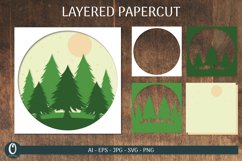 Christmas Layered Paper Cut, SVG template Product Image 1