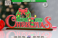 Christmas Layered Sign Laser Cut| Xmas SVG | Holidays | CNC Product Image 1