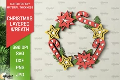 Christmas Wreath Door Sign Laser Cut. Christmas Decor SVG Product Image 1
