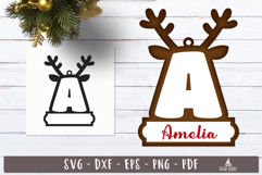 Reindeer Monogram Alphabet Ornaments | Christmas SVG bundle Product Image 2