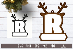 Reindeer Monogram Ornament Christmas Letter R Product Image 1
