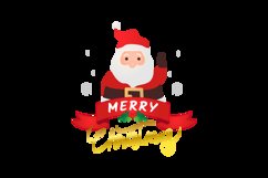 Christmas lettering typography with cartoon santa claus Product Image 2
