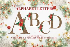 Christmas Flower Alphabet Poinsettia Ornament Letters Product Image 1