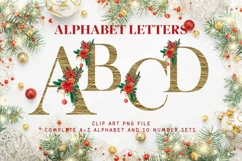 Christmas Flower Alphabet Poinsettia Ornament Letters Product Image 1