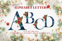 Christmas Flower Alphabet Poinsettia Ornament Letters Product Image 1