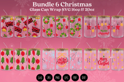 christmas libbey beer can glass full wrap svg presized template for 16oz and 20oz glass for Cricut Silhouette and sublimation