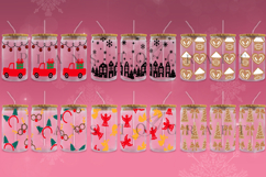 Christmas themed Libbey glass can wrap design featuring holiday and winter style artwork available as digital files ready to download for crafting and decor projects