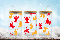 Christmas themed Libbey glass can wrap design featuring holiday and winter style artwork available as digital files ready to download for crafting and decor projects