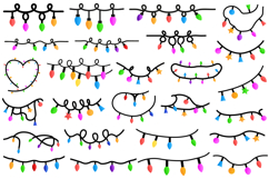Christmas Lights SVG Bundle | Festive Garland Clipart Set Product Image 1