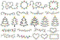 Christmas Lights Clipart Vector Bundle Product Image 1