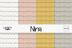 Soft pastel Christmas lights digital papers in white, pink, mustard, and grey tones, cozy festive background, minimalist holiday design.