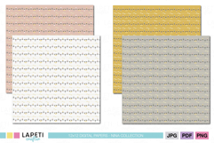 Modern Christmas string lights seamless patterns in warm pastel colors, ideal for holiday scrapbooking and seasonal crafts.