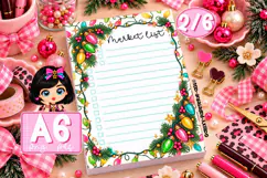 Christmas Lights and Greenery A6 Notepad PNG PDF Product Image 2