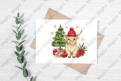Christmas Lights Highland Cow Png Product Image 3