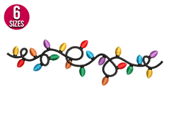 Christmas Lights Machine Embroidery Design - 6 sizes Product Image 1