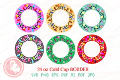 Full wrap 24 oz Cold cup Border Christmas lights svg Product Image 2