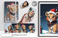 Digital Paper Cartoon Christmas Lion Product Image 1