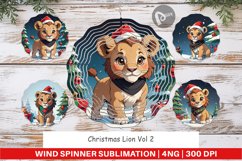 Wind Spinner Cartoon Christmas Lion Product Image 1