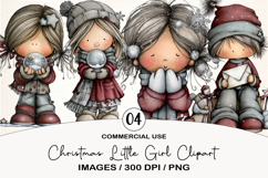 Christmas Little Girl Clipart Sublimation Product Image 1