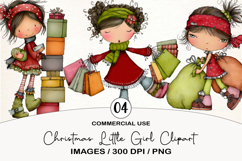 Christmas Little Girl Clipart Sublimation Product Image 1